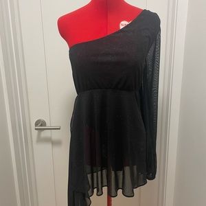 H:ours One Shoulder Sparkle Lilou Dress